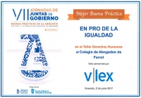 O Colexio de Avogados de Ferrol gaña o premio a Boas Prácticas en Dereitos Humanos por 'A prol da igualdade'